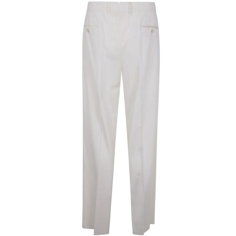 LARDINI Pleated Wool Dress Pants Men WHITE